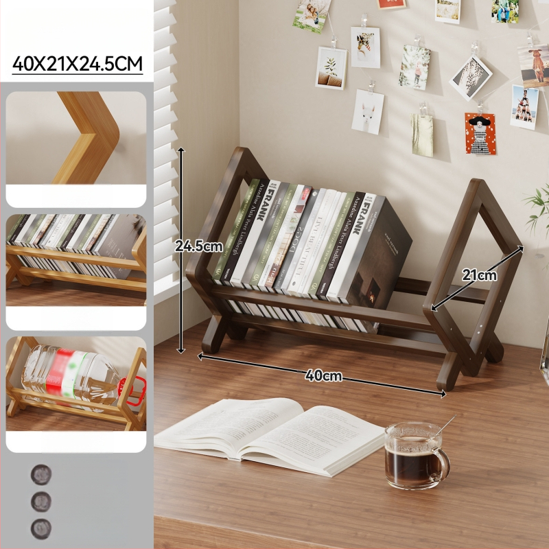 Stolni ormar za knjige, Nanmu bambus, moderni minimalistički stil, uredski organizator, Bambusova površina