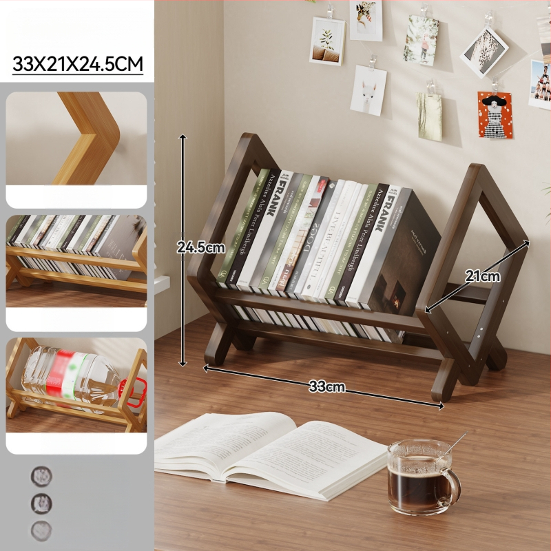 Stolni ormar za knjige, Nanmu bambus, moderni minimalistički stil, uredski organizator, Bambusova površina