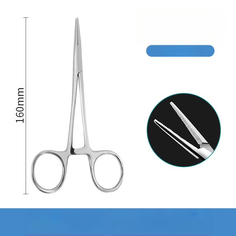 Rozsdamentes acél hemostaták tűfogóval, egyenes és görbült fejjel — Modell qwt-689