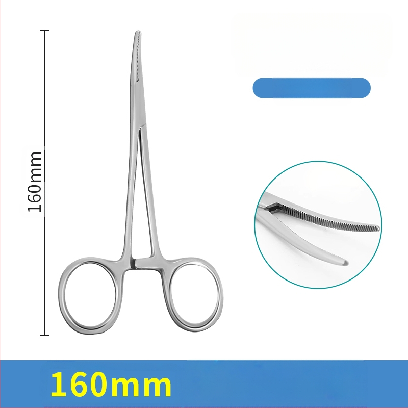 Rozsdamentes acél hemostaták tűfogóval, egyenes és görbült fejjel — Modell qwt-689