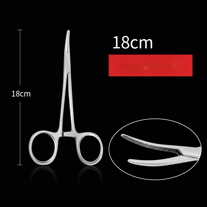 Rozsdamentes acél hemostaták tűfogóval, egyenes és görbült fejjel — Modell qwt-689