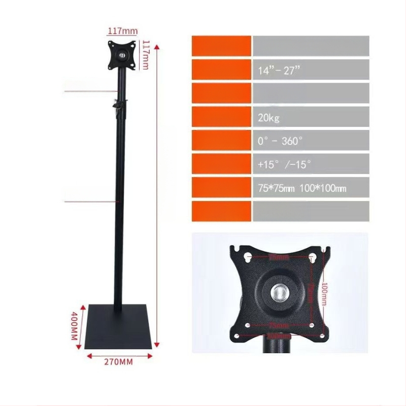 Prijenosni podni stalak za LCD TV/monitor s rotirajućim uspravnim nosačem