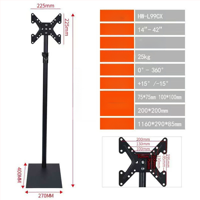 Prijenosni podni stalak za LCD TV/monitor s rotirajućim uspravnim nosačem