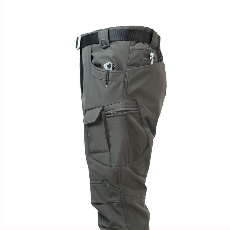 IX7 ojačane taktičke hlače za muškarce — Kamuflažni uzorak, Poliester, Vodootporne, Toplo, Zima/Jesen