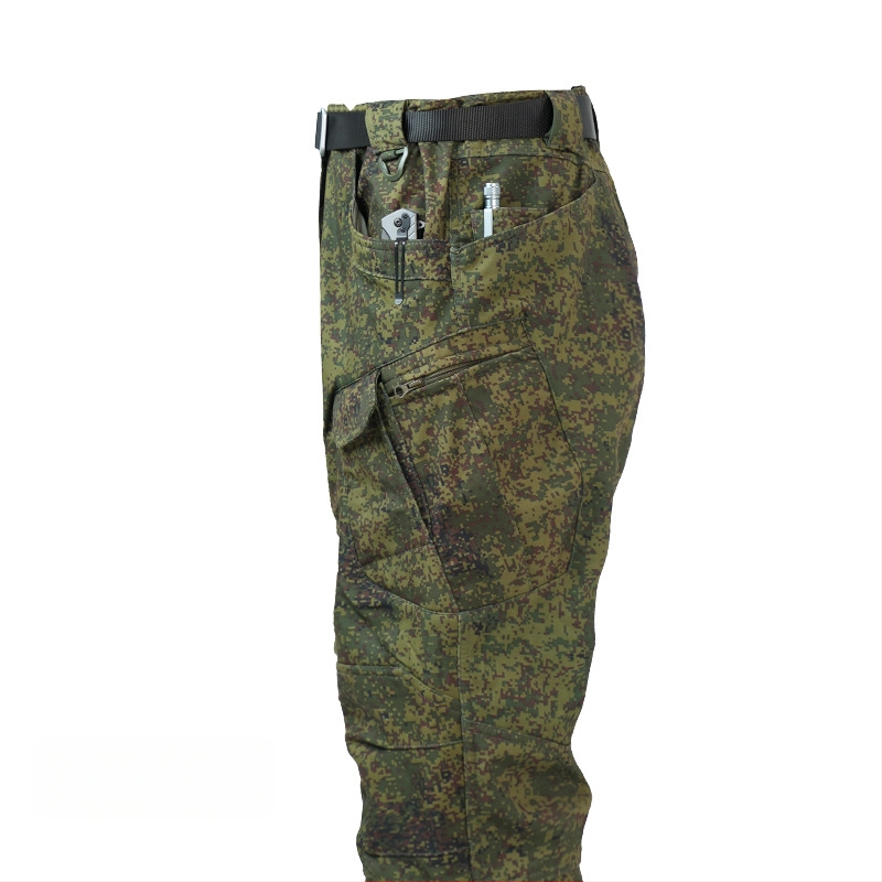 IX7 ojačane taktičke hlače za muškarce — Kamuflažni uzorak, Poliester, Vodootporne, Toplo, Zima/Jesen