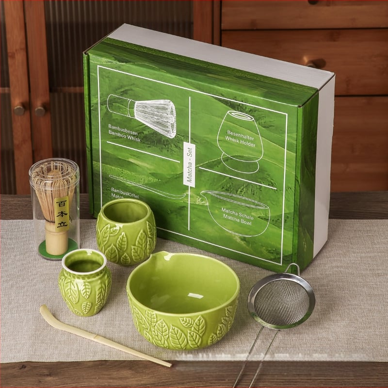 Keramička zdjela za matcha s površinom lebdeće skulpture – retro stil i lagani luksuz, premium kvalitete, za 3 osobe