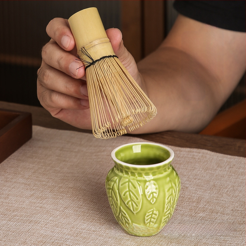 Keramička zdjela za matcha s površinom lebdeće skulpture – retro stil i lagani luksuz, premium kvalitete, za 3 osobe