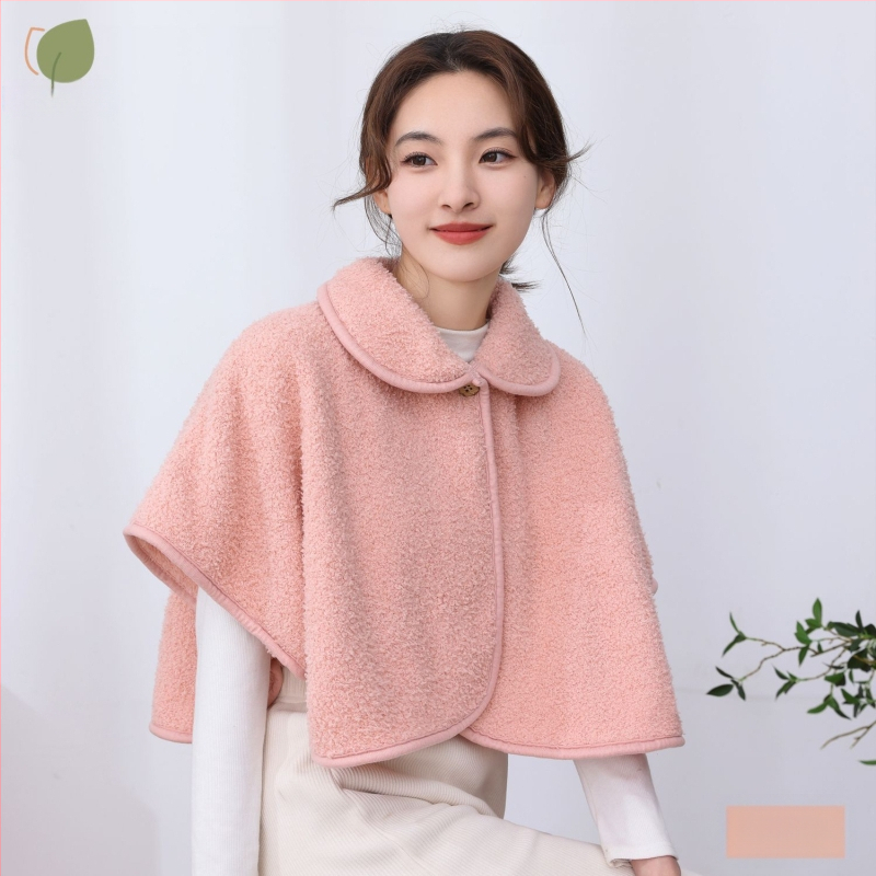 Šalles-pelerīna no jēra vilnas rudens–ziemas siltumam, vienkrāsains raksts, warp adīts audums, saglabā siltumu