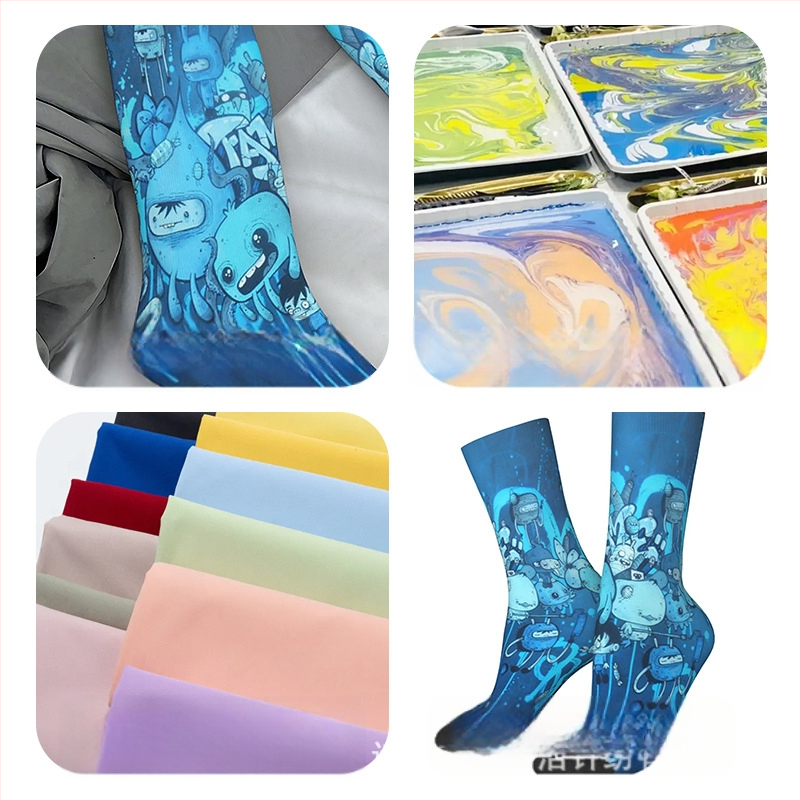 Unisex zeķes no poliestera ar digitālo logotipa drukāšanu, vidējā garuma, 3D drukāšana, karikatūras raksts