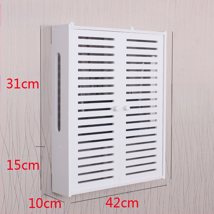 Két szintes falra szerelhető polc multimédiához és vezeték nélküli routerhez – fúrás nélküli szerelés