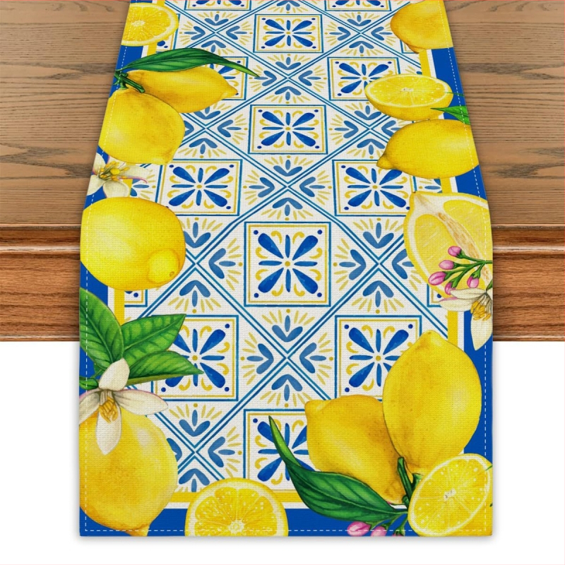 Stolna zastava, 100% lan, Geometrijski apstraktni uzorak, Amerikanski stil, Dekoracija za blagovanje