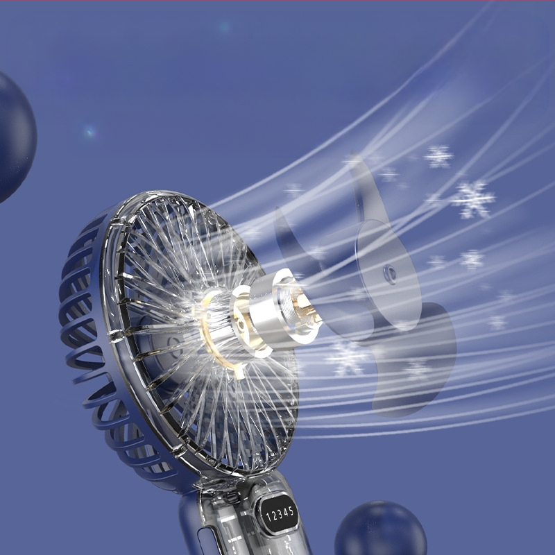 2-σε-1 USB επιτραπέζιος ανεμιστήρας με βάση για το τηλέφωνο, φορητός μίνι ανεμιστήρας με ενσωματωμένη μπαταρία 1000–1200mAh, 5 λεπίδες, διάρκεια λειτουργίας 6–8 ωρών