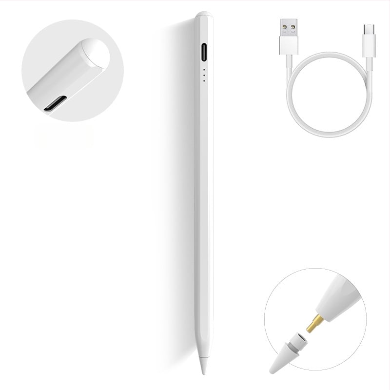 Parsonjie stylus Bluetooth cu încărcare rapidă pentru Apple iPad, carcasă metalică, prindere magnetică, stil IP/touch