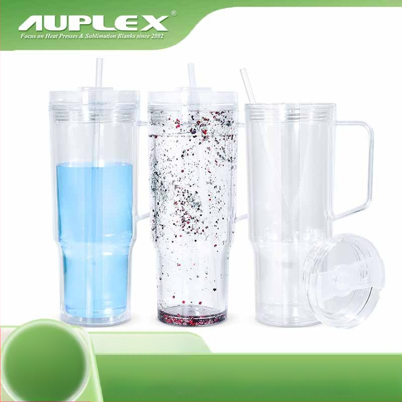 Izolēta krūze 40 oz, dubultās sienas, spīdīgais pulveris, ar salmiņu