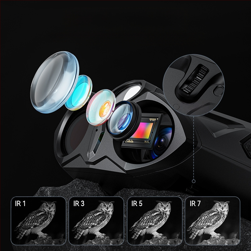 Uređaj za noćni vid s infracrvenom, dvostruka cijev, IPS HD zaslon, vanjski digitalni teleskop.