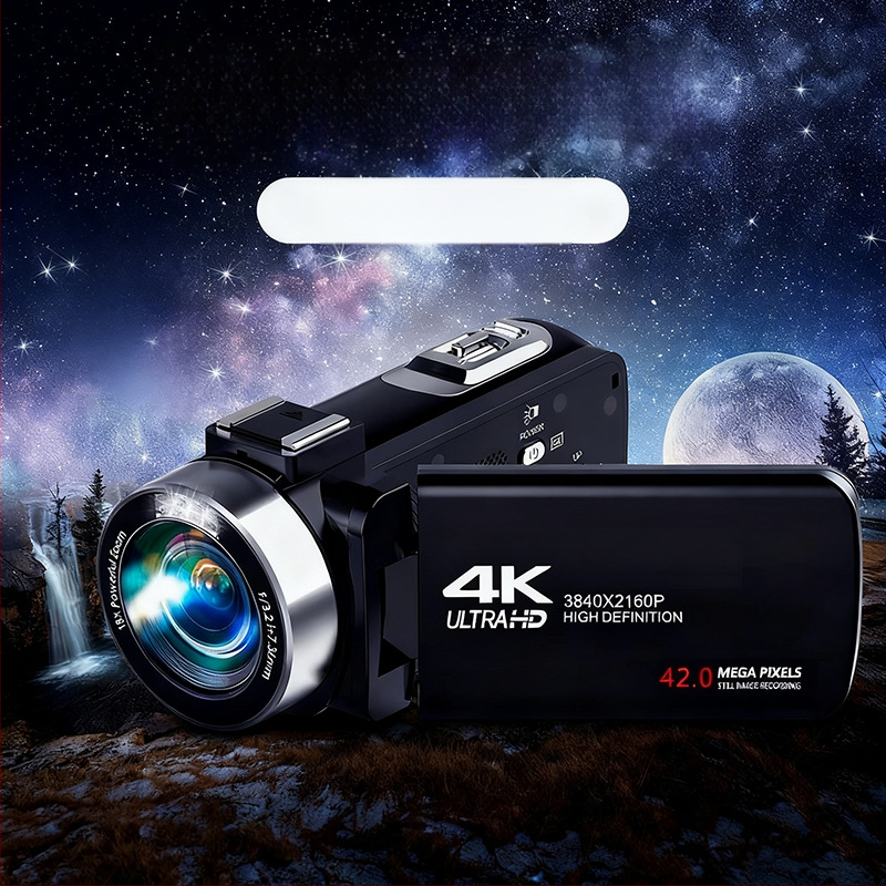 4K HD digitalna kamera s rotirajućim 3,0-inčnim LCD zaslonom, infracrveno daljinsko upravljanje, 42 MP senzor, TF kartica za pohranu, prijenosna DV kamera