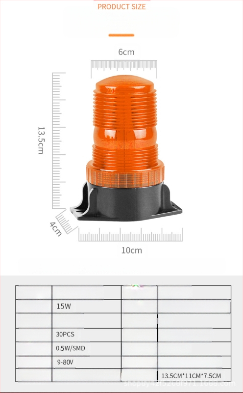 LED krovne upozoravajuće svjetiljke za viljuškare, školske autobuse i građevinska vozila, trepćuće signalne lampe, univerzalna kompatibilnost