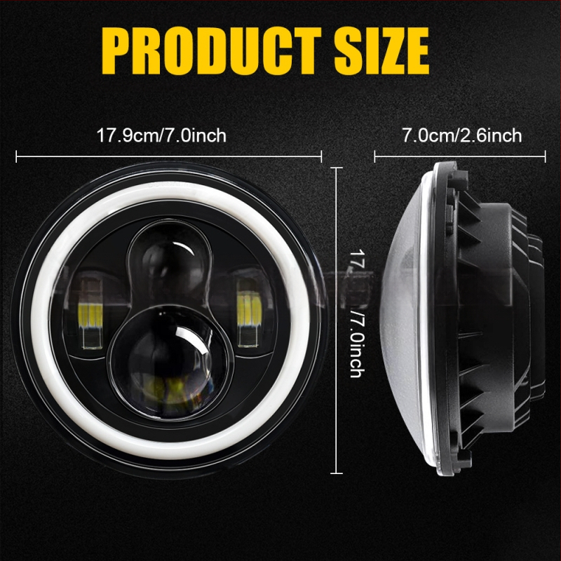 Wrangler LED svjetla - dvostruki snop (visoki/niski), za terensku vožnju, aluminijsko kućište, 9-30V, prilagodljivo