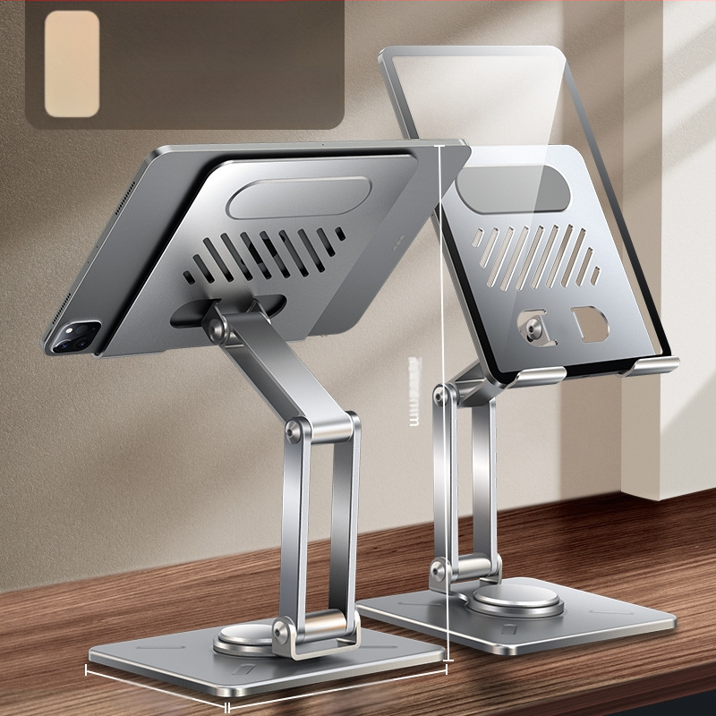 Suport rotativ reglabil pentru tabletă, suport metalic de birou pentru iPad/tablet, model Rotating Folding Bracket, greutate 588,3 g