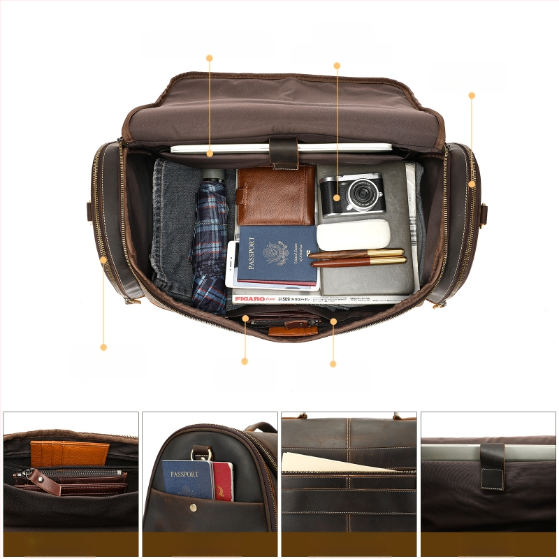 Crazy Horse odos kelioninė rankinė, talpa mažiau nei 20 L, unisex, tinkama verslo kelionėms