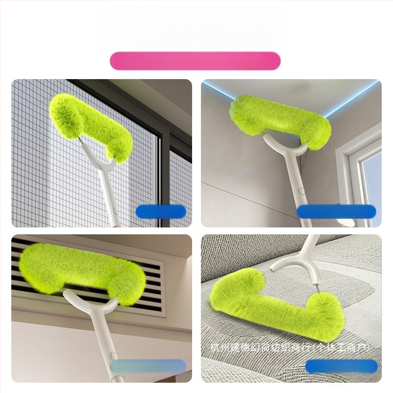 Почистваща четка за прозоречни мрежи с дълга телескопична дръжка, PP конструкция, ръчно средство за почистване на високи прозорци