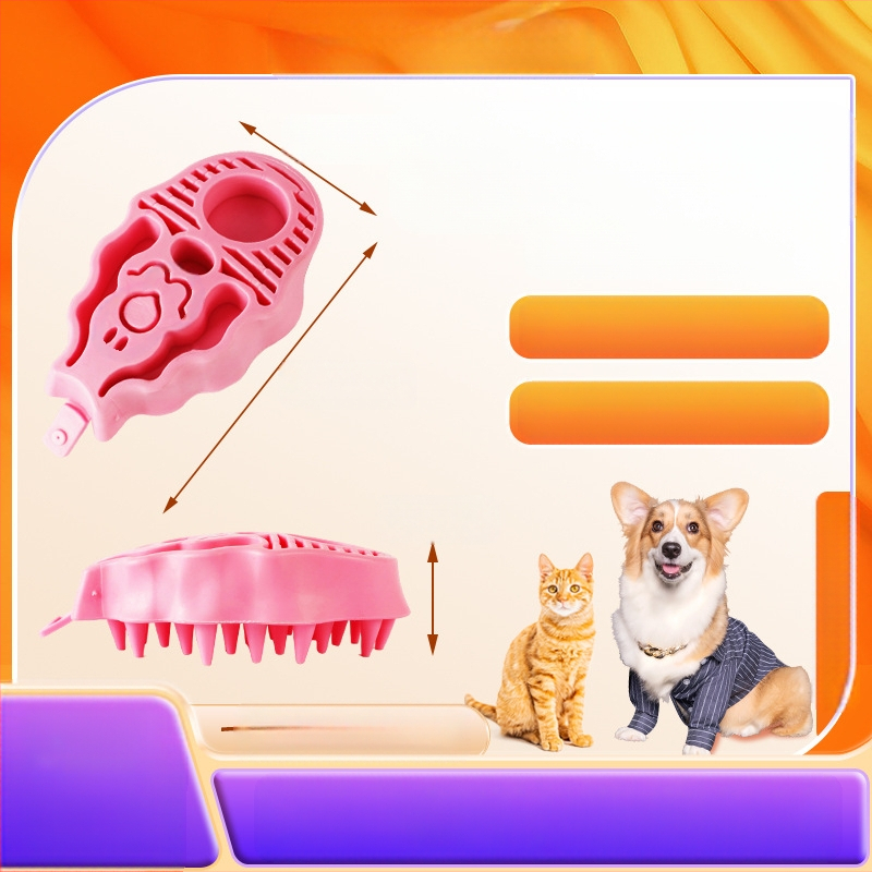 Gumena masažna četka za kućne ljubimce – za kupanje i njegu dlake, pogodna za mačke i pse