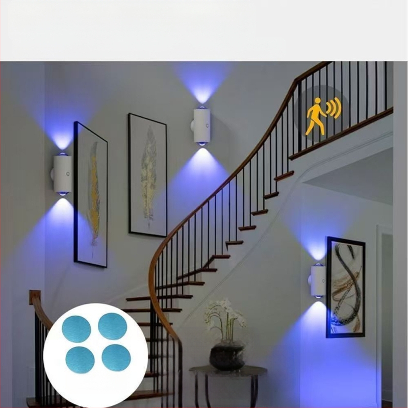 Kültéri falikar intelligens mozgásérzékelővel, kétfejű, energiatakarékos, mágneses töltésű, LED fényforrással