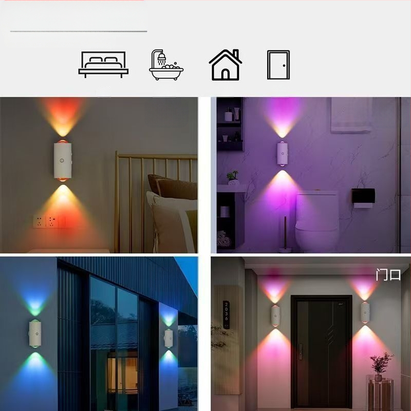 Kültéri falikar intelligens mozgásérzékelővel, kétfejű, energiatakarékos, mágneses töltésű, LED fényforrással