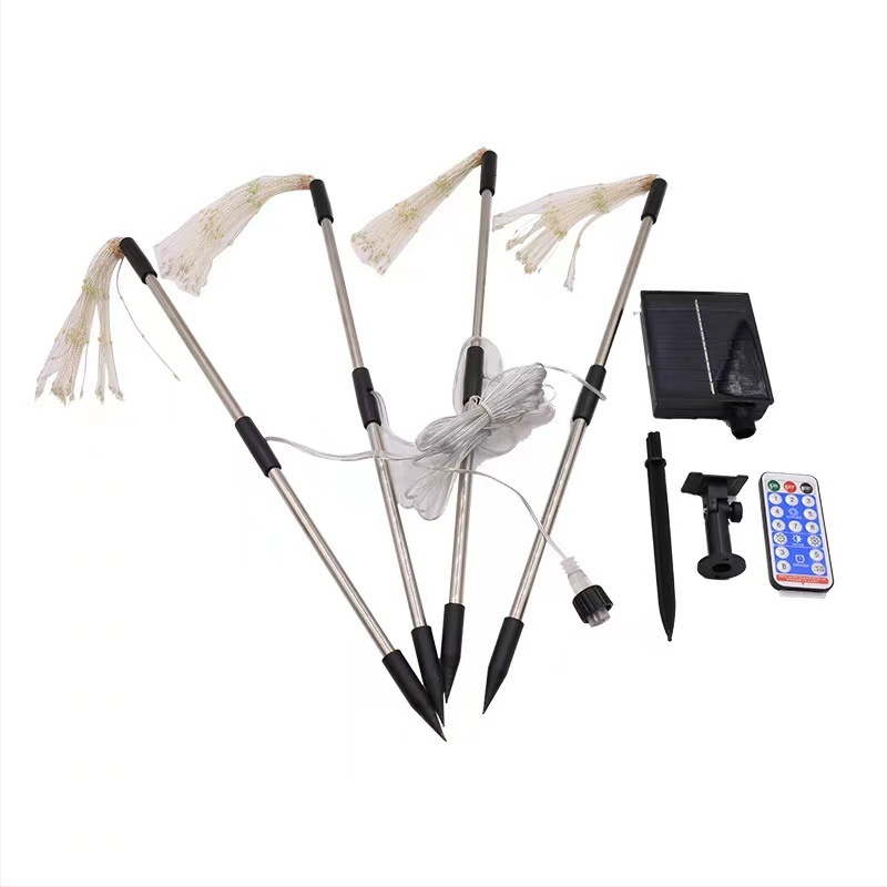 LED solarna lampa s učinkom vatrometa i daljinskim upravljanjem - 480 LED, IP65, 300 lm, 3000K, solarno napajanje