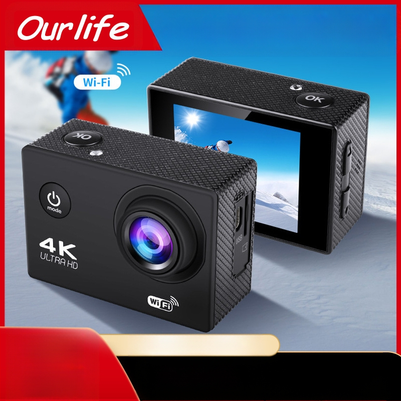 Kamera za nošenje na glavi – 4K video, 16MP fotografije, 2.0″ LCD, TF kartica pohrana, 900mAh baterija