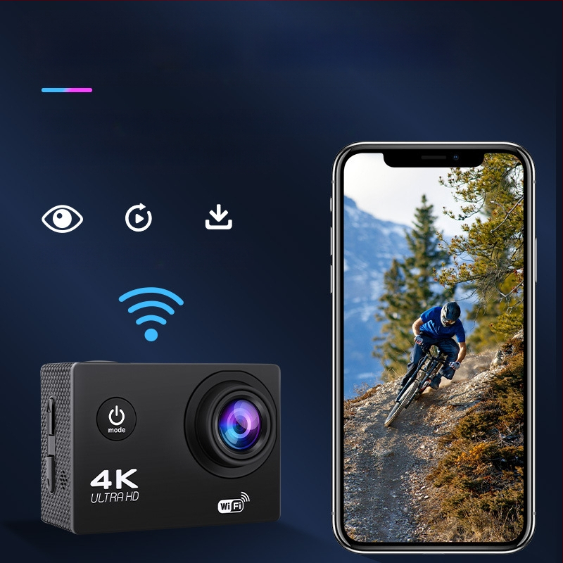 Kamera za nošenje na glavi – 4K video, 16MP fotografije, 2.0″ LCD, TF kartica pohrana, 900mAh baterija