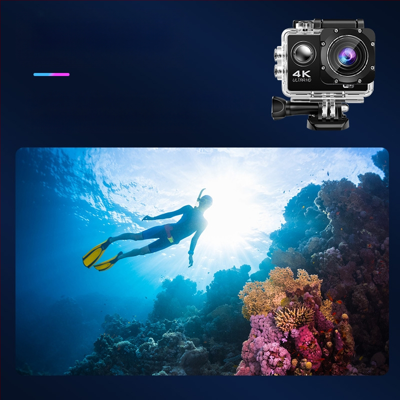 Kamera za nošenje na glavi – 4K video, 16MP fotografije, 2.0″ LCD, TF kartica pohrana, 900mAh baterija