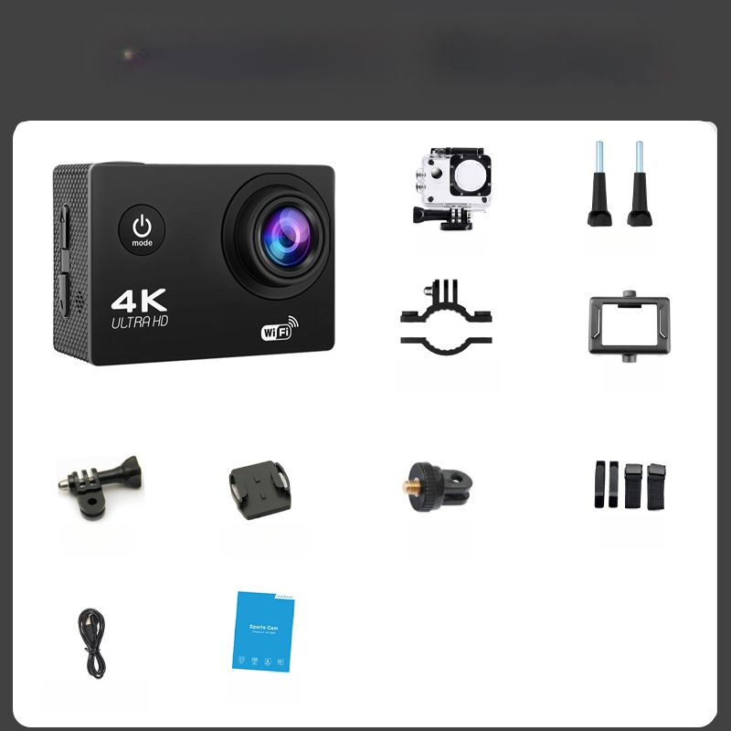 Kamera za nošenje na glavi – 4K video, 16MP fotografije, 2.0″ LCD, TF kartica pohrana, 900mAh baterija