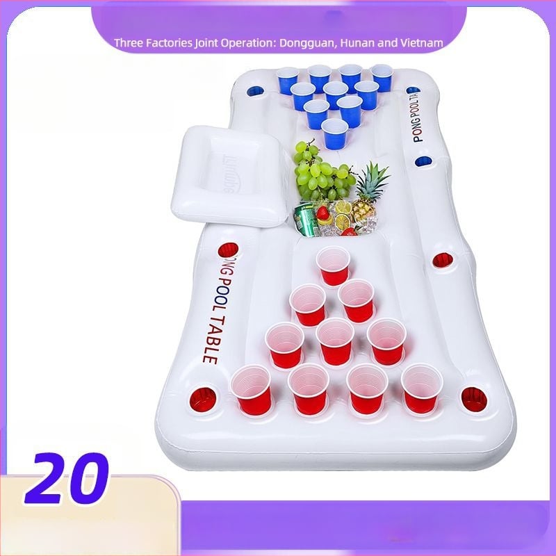 Naduvani stol za stolni tenis uz bazen, 28 rupa, plutajući stol za pivo, PVC, za zabavu uz bazen