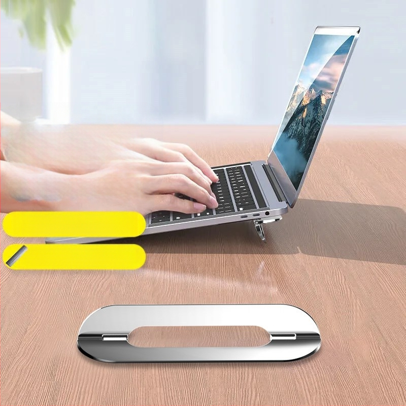 Portatīvo datora statīvs no cinka sakausējuma, saliekams, neredzams dzesēšanas paliktnis, universāla saderība