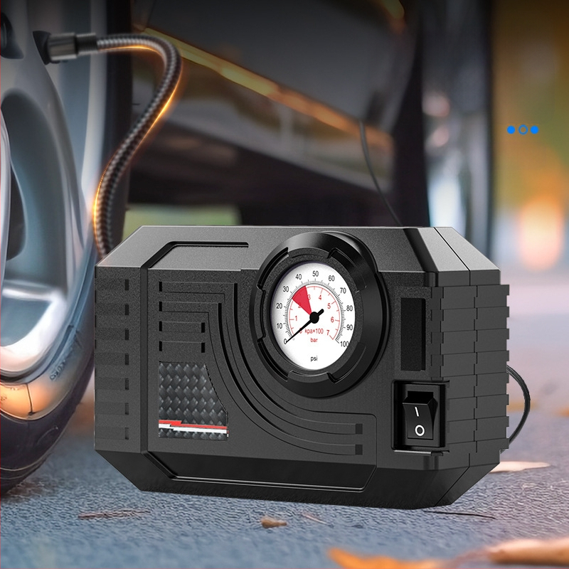 Φορητή αντλία αέρα αυτοκινήτου με μετρητή πίεσης ελαστικών, 12V, 120W, 25 L/min, 3 m καλώδιο, 20 cm σωλήνας