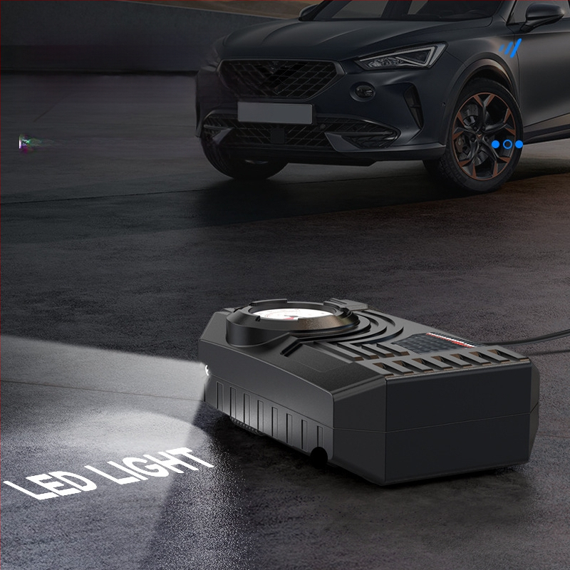 Φορητή αντλία αέρα αυτοκινήτου με μετρητή πίεσης ελαστικών, 12V, 120W, 25 L/min, 3 m καλώδιο, 20 cm σωλήνας