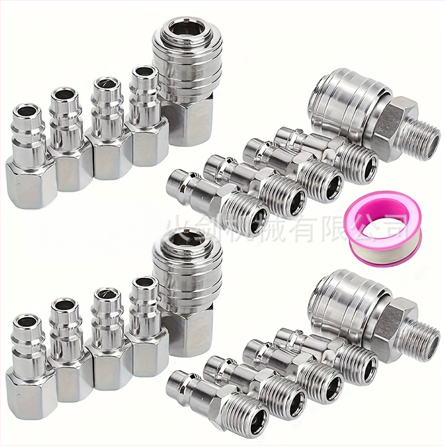 Pneumatski brzi spojni set, ženski unutarnji navoj, spojnice za cijevi kompresora zraka, instalacija uz brzo uvrtanje, set od 20 komada
