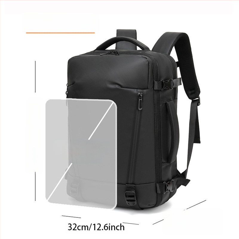 Раница за лаптоп, разширяваща се, унисекс, найлонова, обем 20–35 л, ремък с въздушна възглавница