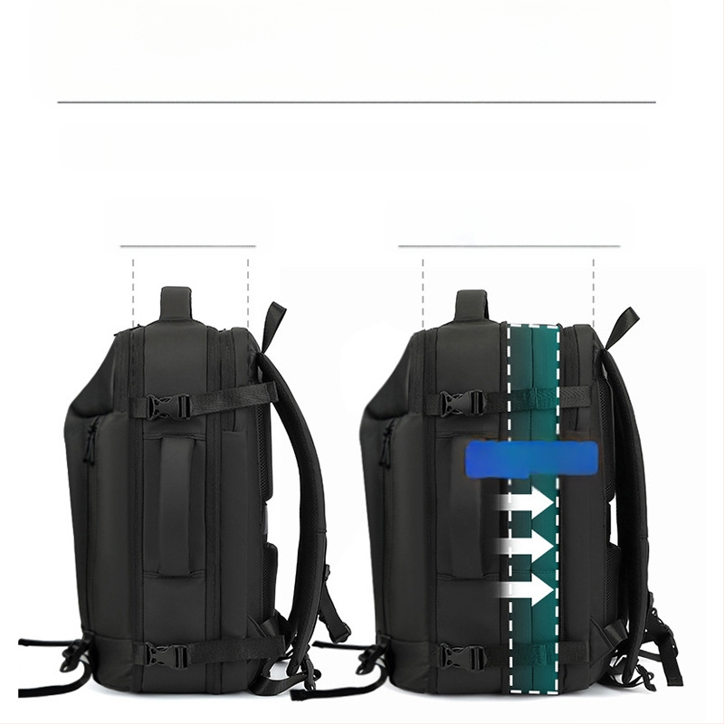 Раница за лаптоп, разширяваща се, унисекс, найлонова, обем 20–35 л, ремък с въздушна възглавница