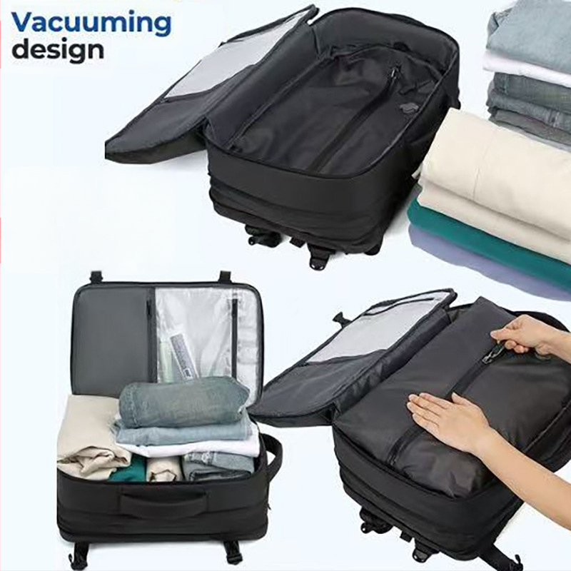 Раница за лаптоп, разширяваща се, унисекс, найлонова, обем 20–35 л, ремък с въздушна възглавница