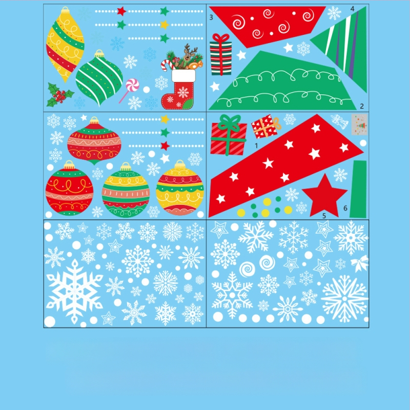 Božićne naljepnice za prozore: lik od medenjaka i snježni čovjek, PVC, elektrostaticko prianjanje