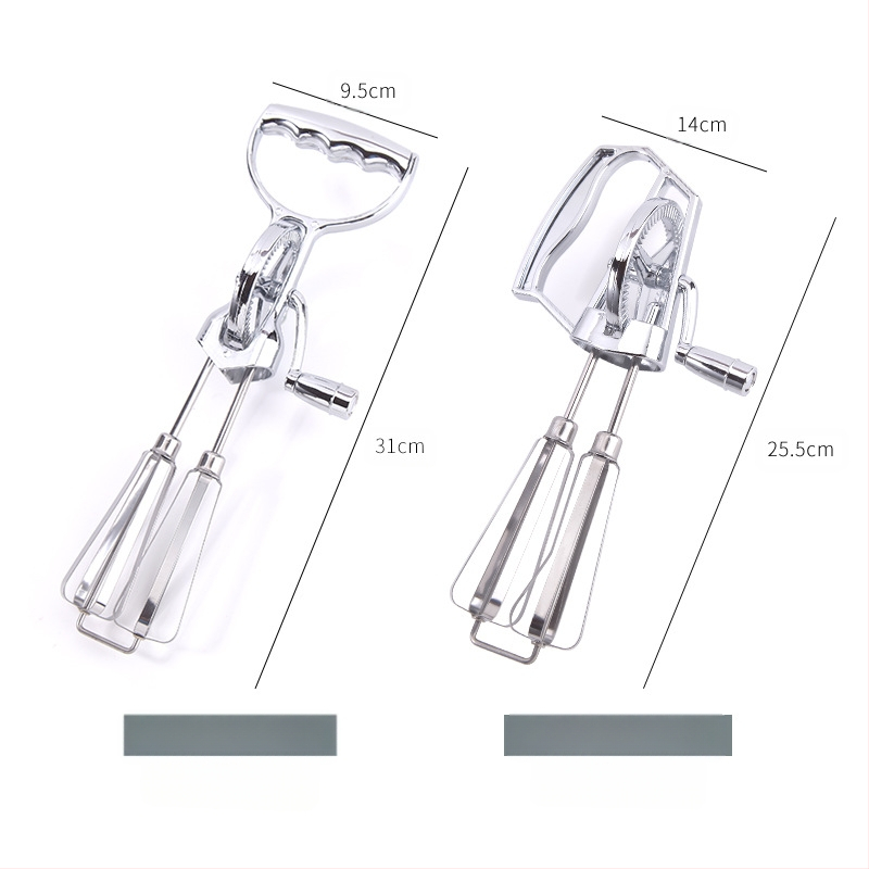 Ručna dvostruka mućkalica za jaja od nehrđajućeg čelika, za pečenje