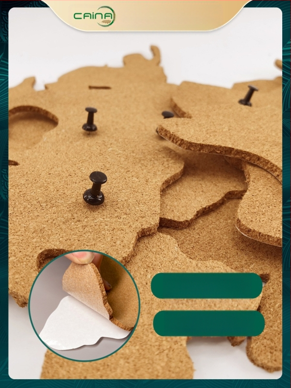 Kork ploča s kartom svijeta, s ljepilom na stražnjoj strani – dekor za zidne fotografije u obliku puzzle