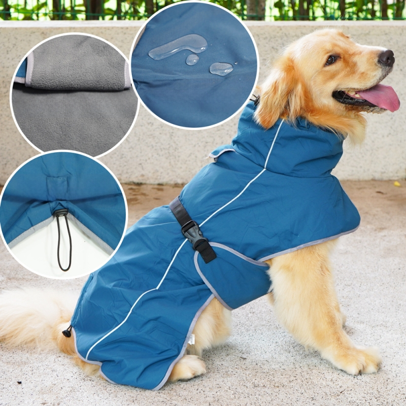 Suņa lietus jaka – poliesteris, ūdensizturīgs, āra lietošanai visos laikapstākļos, modelis WC26, ChongTa Pet