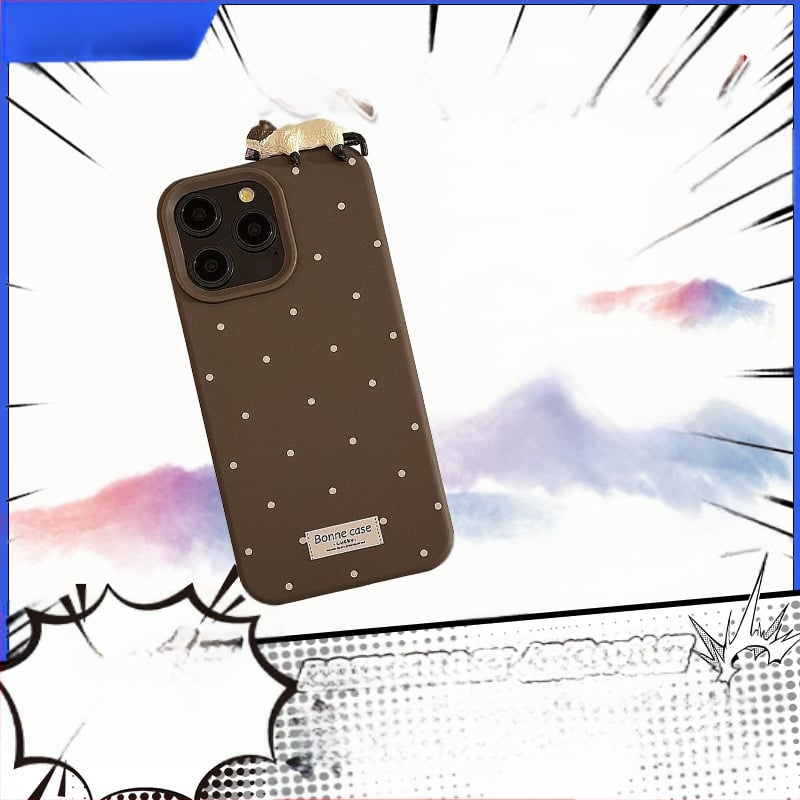 Tālruņa aizsargs ar 3D kaķēna punktotu dizainu, pilna aizsardzība, silikona materiāls, saderīgs ar iPhone 17, Xiaomi, Huawei