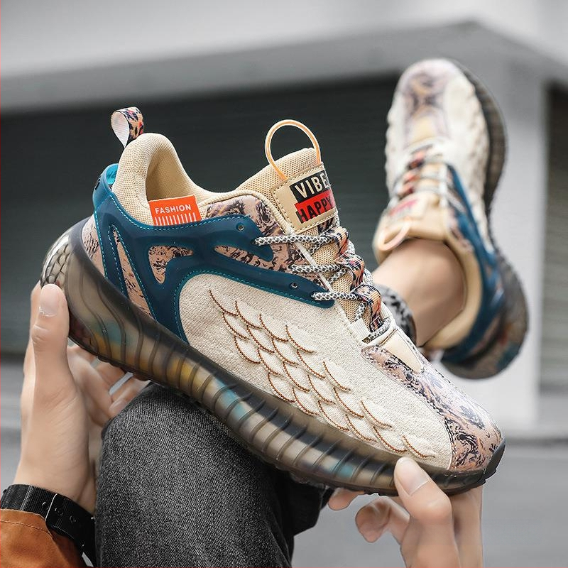 Vīriešu sportiskas ikdienas elpojošas kurpes ar tīkla augšdaļu — augšdaļa no tīkla, PU iekšējā zolīte, pretslīdējoša gumijas zole, zems papēdis 1–3 cm, šņorēšana