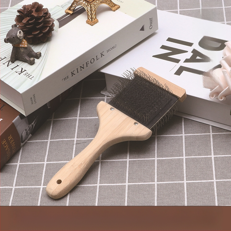 Qitao bambukinės gyvūnų šukos – dviejų pusių adatinė šukos ilgaplaukiams šunims ir katėms