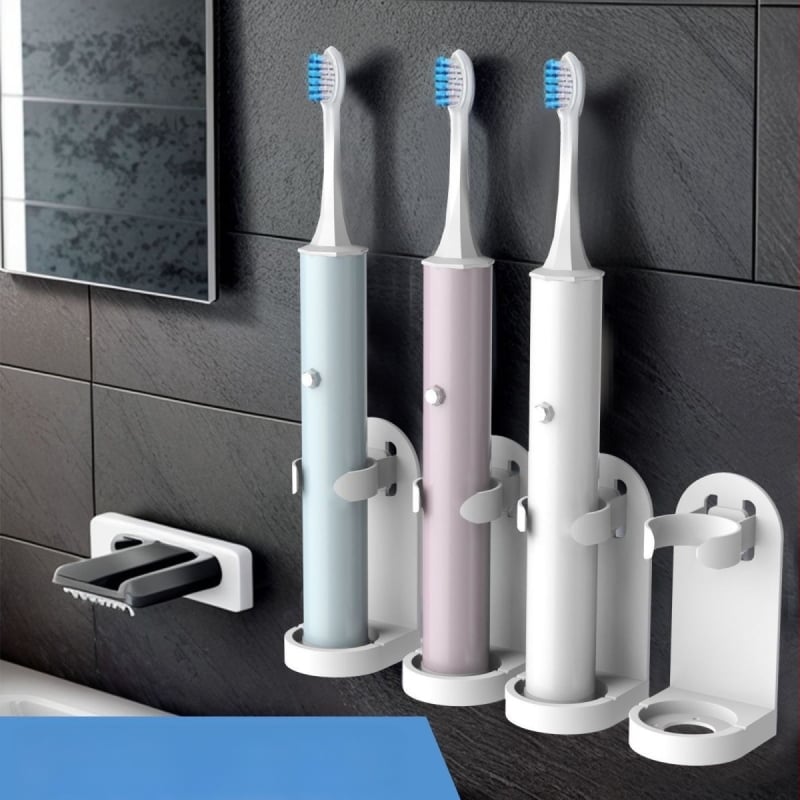 Univerzalni zidni držač četkice za zube s UV sterilizacijom, ljepilna montaža, plastika