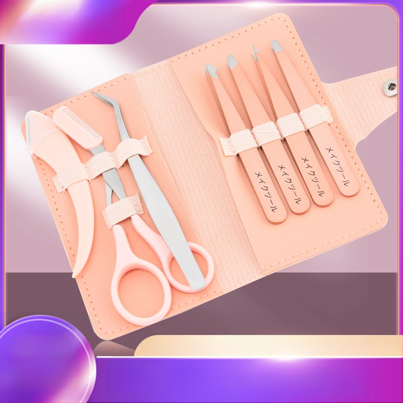 Pārnēsājams uzacu kopšanas komplekts: uzacu klips, uzacu griezējs, uzacu šķēres – nerūsējošais tērauds